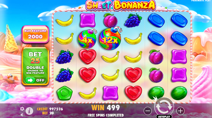 Multiplicadores do slot Sweet Bonanza